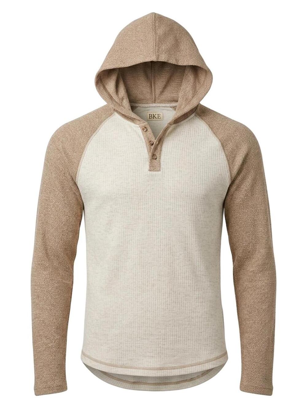BKE Men's Hooded Thermal Long Sleeve Shirt - Size Small